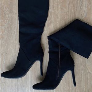 Knee High Black Heel Boots